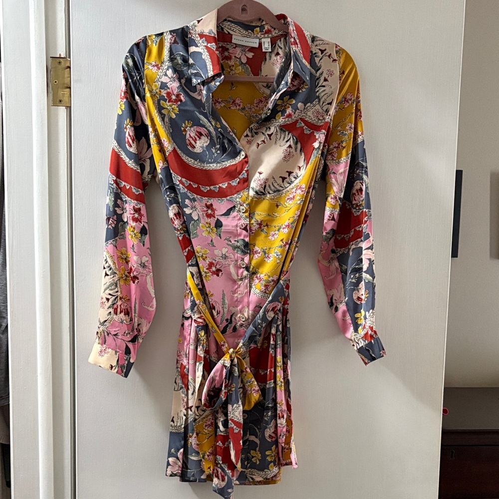 Floral Wrap Dress with Long Sleeves